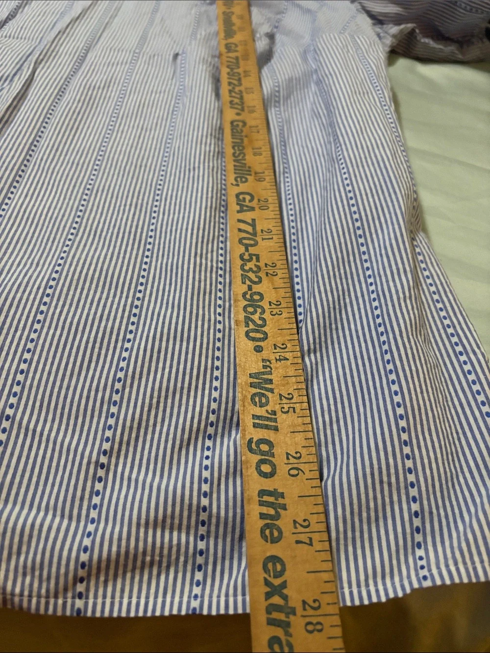Talbots Blue and White Striped Popover Shirt - Picture 8 of 9